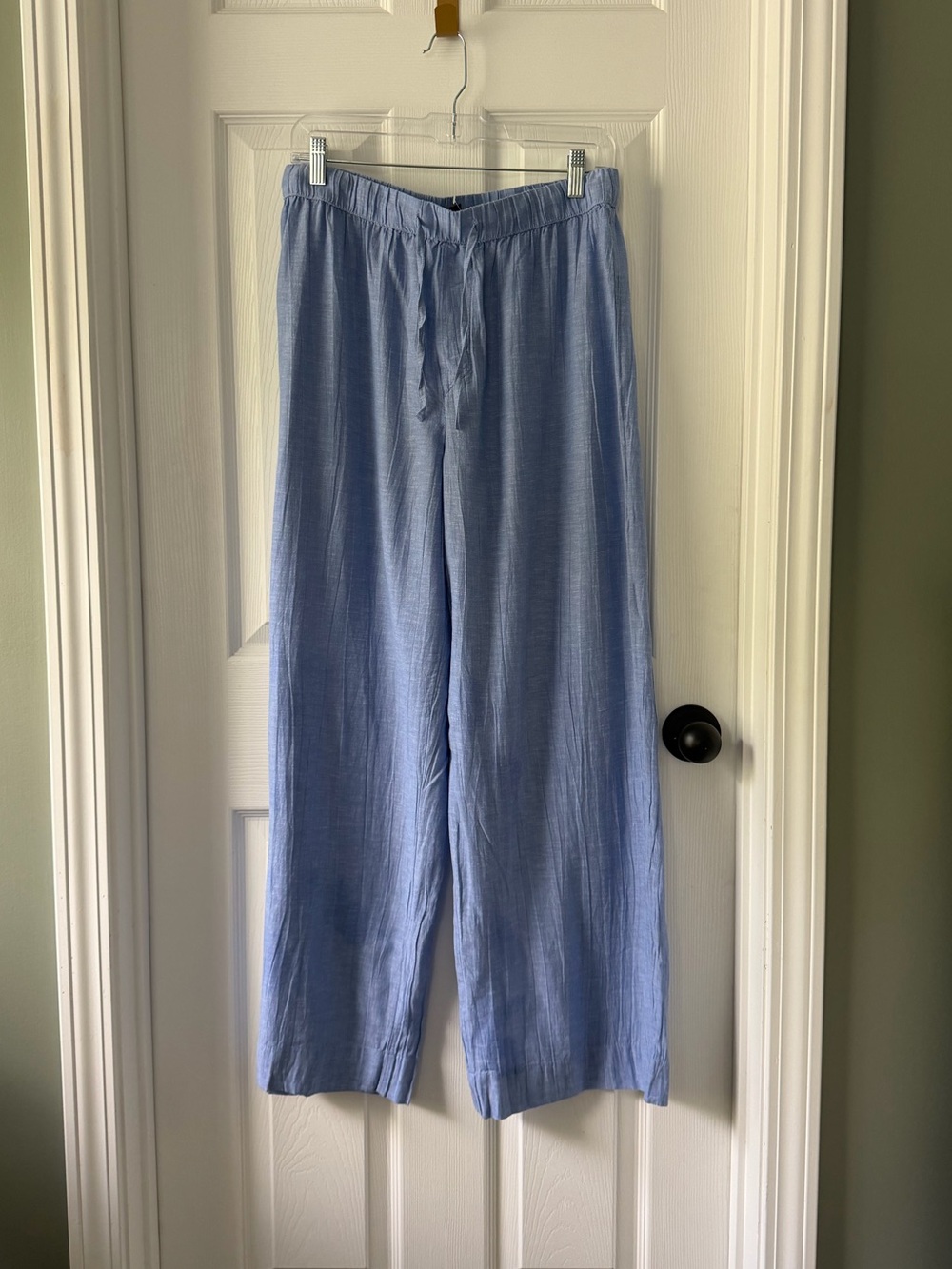 NWT - Gap Crinkle Gauze Dolman PJ Set - Top & Bottom sz M - linen blend Chambray - Picture 6 of 15